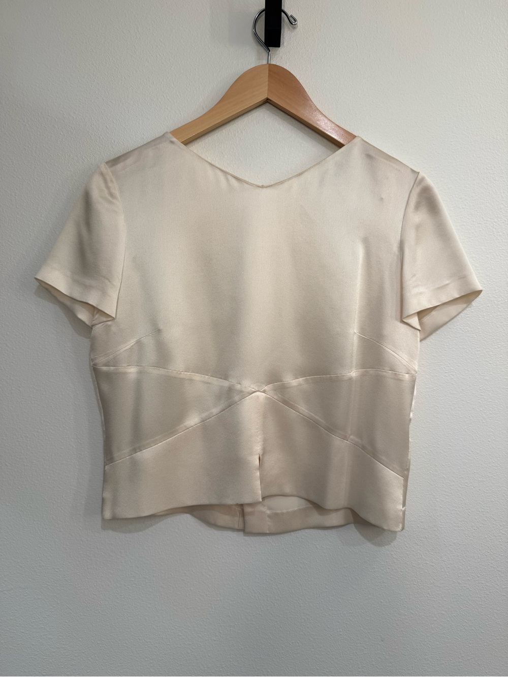 Vintage Chanel Silky Cream Short Sleeve Women's blouse